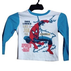 Marvel Spider-Man Long Sleeve Shirt - Blue and White